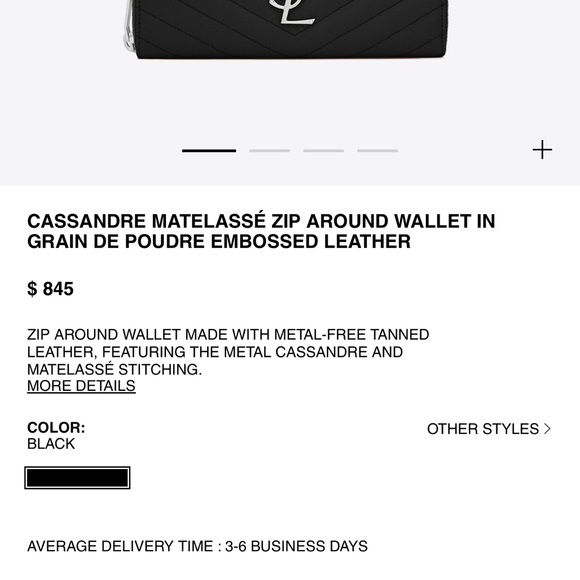 YSL Saint Laurent Cassandre Matelasse Zip Around Long Wallet - Picture 13 of 14